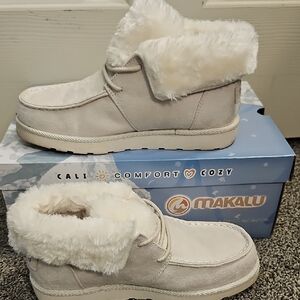Makalu Beige Fur-Lined Winter Boots